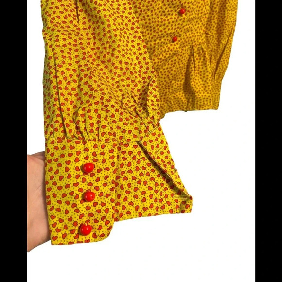 Vintage Button Down Novelty Heart Print Shirt - Picture 5 of 10